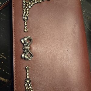 Coach X Selena Gomez Burgundy Crossbody Bag with Embellishments